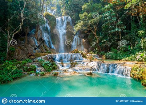 Kuang Si Waterfall Laos Stock Image Image Of Attraction 148975511