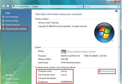 How can i change my hwid in regedit setting ?: Setting Computer Name and Workgroup in Windows Vista
