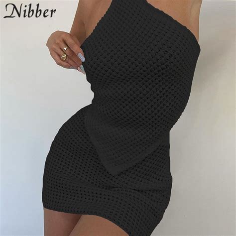 Nibber Sexy Knit 2 Two Piece Sets Women Diamond Lace Top Skinny Elasti