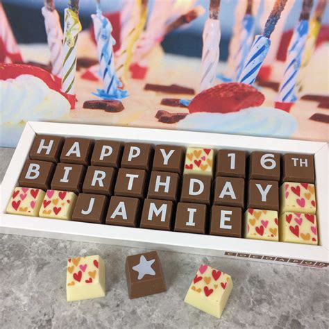 Personalised 16th Birthday Chocolate Box With Name Personalized