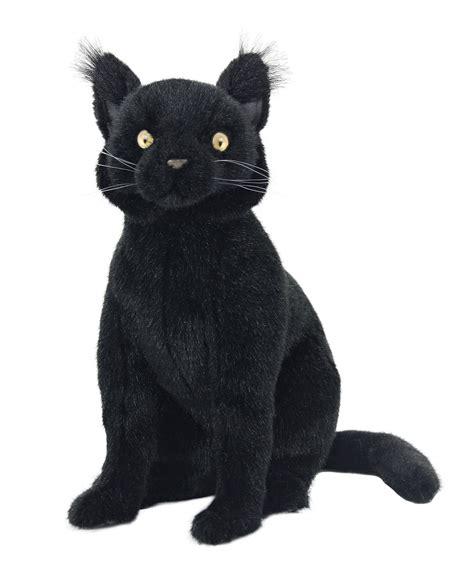 Soft Toy Black Cat Sitting By Hansa 35cm 7012 Lincrafts