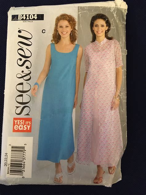 Butterick Yes Its Easy See And Sew Dress Pattern B4104 Etsy