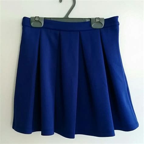 Cobalt Blue Pleated Skater Skirt Blue Mini Skirt Skirts Mini Skirts