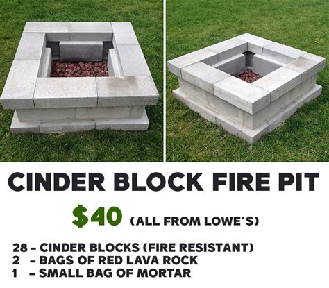 How To Build An Outdoor Fire Pit With Cinder Blocks Outdoor Lighting