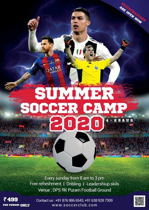 Summer Soccer Camp Flyer Free Psd