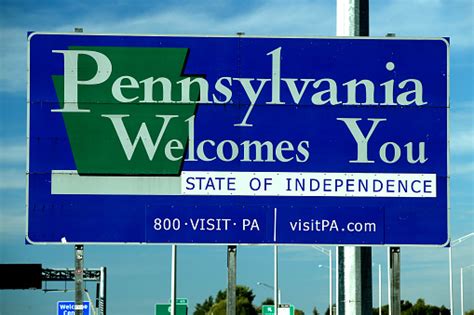 Welcome To Pennsylvania Sign Stock Photo Download Image Now New