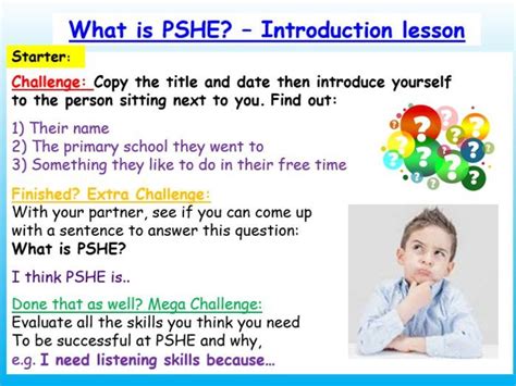 Pshe Introduction Teaching Resources