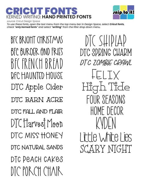 What Are The Best Writing Fonts For Cricut Snip To It