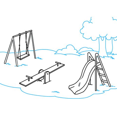 How To Draw A Playground Really Easy Drawing Tutorial