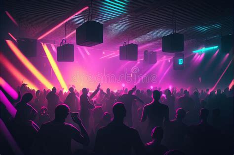 Party People Enjoy Concert By Dancing In Nightclub Party Created With