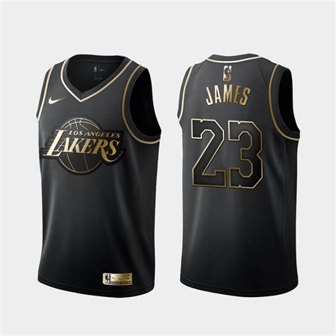 Mens Los Angeles Lakers Lebron James Black Golden Edition Jersey