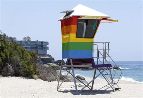 Laguna Beach Installs Pride Lifeguard Tower The First In Orange County Los Angeles Times