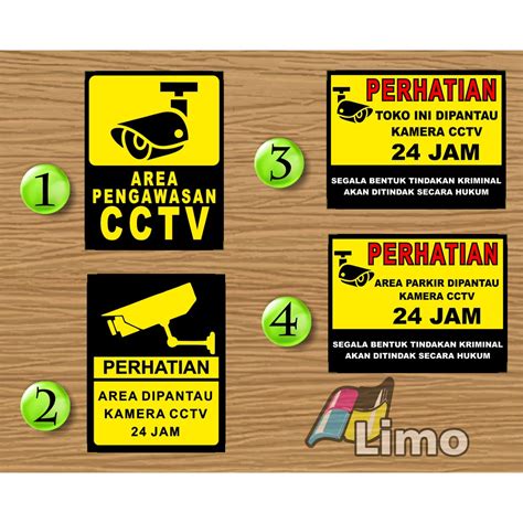 Jual Stiker Cctv Cm X Cm Sticker Cctv Shopee Indonesia