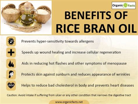 It has an ideal balance of polyunsaturated and monounsaturated fats making it ideal for a healthy heart. 6 Wonderful Rice Bran Oil Benefits | Organic Facts