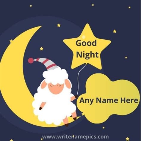 Create Free Good Night Card With Name Pic