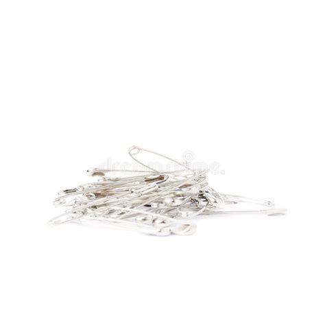 Pile Of Safety Pins Isolated On White Background Stock Photo Image Of