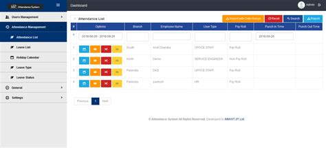 Web Application For Attendance Management System By Crmadda