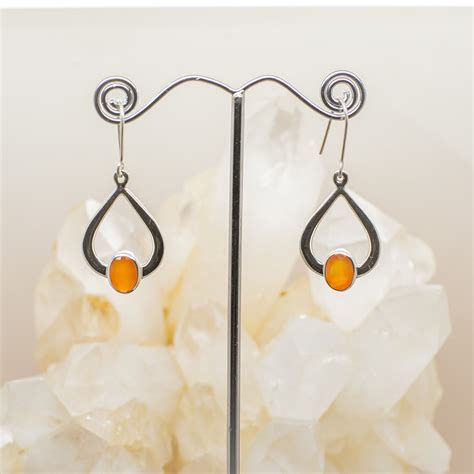 Carnelian Drop Earrings Vitality Boost