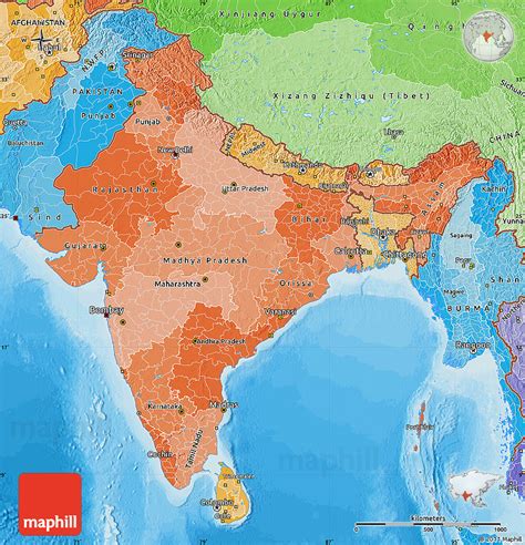 India Political Wall Map By Maps Of World Mapsales Images