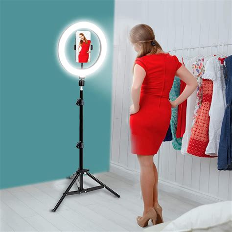 10inch Selfie Ring Light With Phone Tripod Light Stand Holder Social