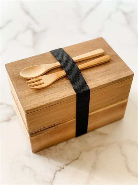 Premium Wood Bento Box Handmade Japanese Style Lunch Box Etsy Bento