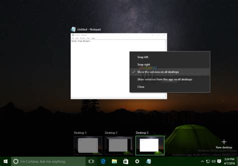 How To Make A Window Visible On All Virtual Desktops In Windows 10