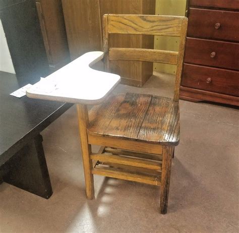 Vintage Rare Student Wooden Chair And Attached Desk Combo School House