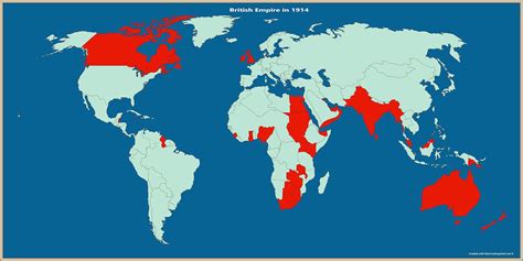 The British Empire In 1914 Just Before The Start Of The First World
