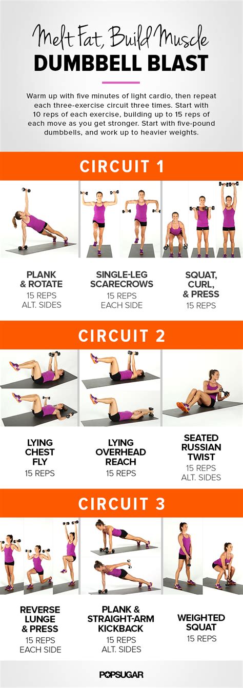 Printable Workout Full Body Dumbbell Circuit Popsugar Fitness