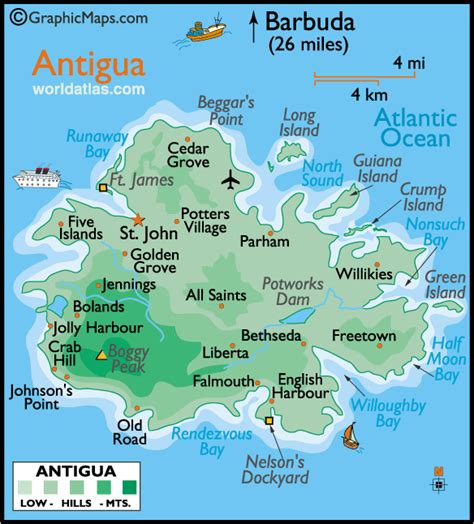 St John Map Antigua And Barbuda