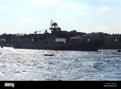 The Military Ship Admiral Makarov 799 The Neva River Day Of The