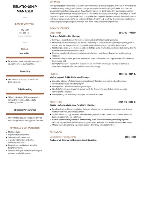 Relationship Manager Resume Samples And Templates VisualCV