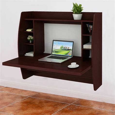 Perfectly minimal, it will provide a solid and stable construction for your pc or audio devices. Walnut Wall Mount Floating Computer Desk Storage Two Shelf ...