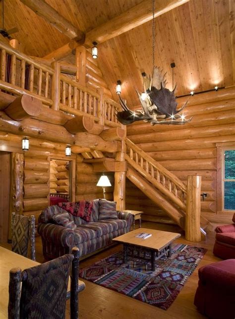 Log Cabin Living Rooms Home Design Ideas