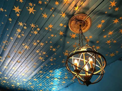 I Love This Ceiling The Colors And Stars The Light Fixture Too If