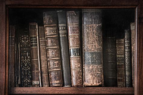 Old Books On The Shelf 19th Century Library Photograph By Gary Heller