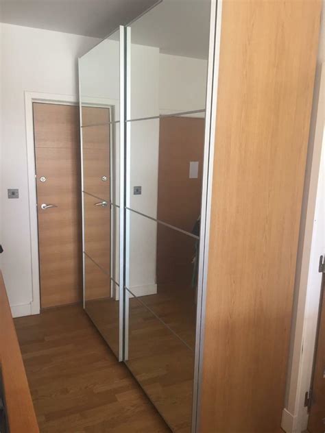 (have you ever priced custom size sliding doors? IKEA Pax Wardrobe , Oak with sliding glass door | in ...