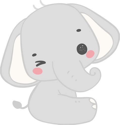 Cute Elephant Kawaii Baby Animal Sleeping 29937275 Png