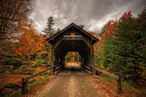 Swamp Meadow Covered Bridge Covered Bridges Bridge Wallpaper Autumn