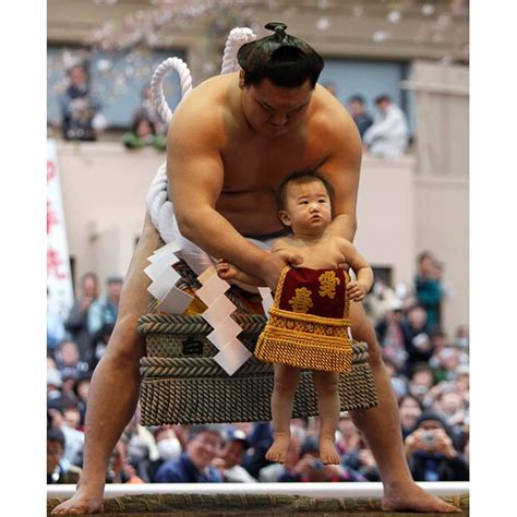 Sumo Wrestlers Perform At A Ceremonial Spring Festival At The Yasukuni