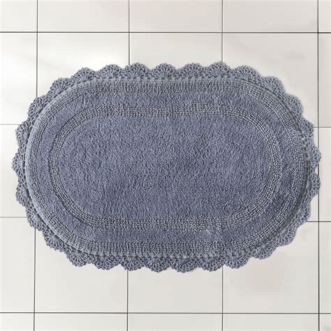 Brylanehome Oval Crochet Bath Rug 24i W 40i L Blue
