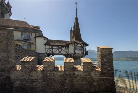 Oberhofen Castle On The Lake Thun In Switzerland Stock Photo Image Of