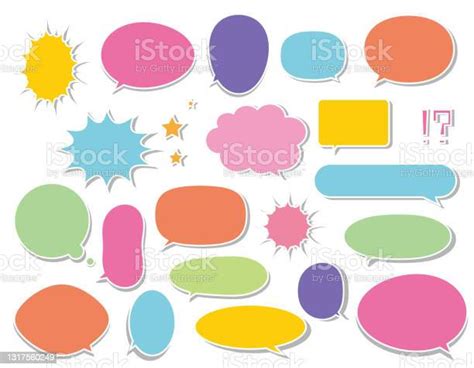 Vector Illustration Set Of Speech Bubbles Headlines Callouts Stock