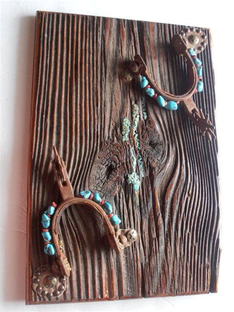 Vintage Cowboy Spur And Turquoise Western Wall By
