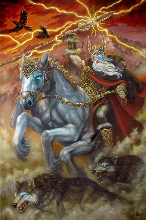 Ride Of The Valkyrie Viking Painting Myth Odin Valhalla Real Canvas Art