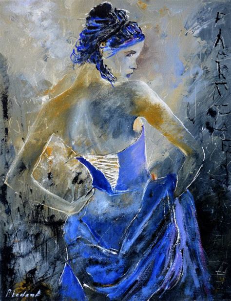 Girl In Blue Dress Painting At Explore Collection