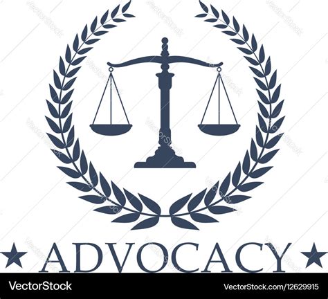 Advocacy Scales Of Justice Icon Or Emblem Vector Image