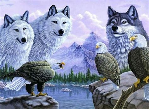 Pin By Lori Berland On Favourite Wolves Eagle Painting Animals