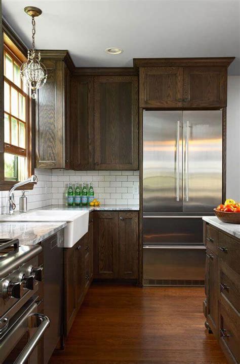 Dark flooring can still work with dark cabinets in a small kitchen, as. 41 Dark Wood Kitchen Designs for that Classy Touch