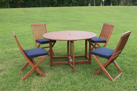 Elegance 4 Seater Folding Round Patio Dining Set Simply Wood